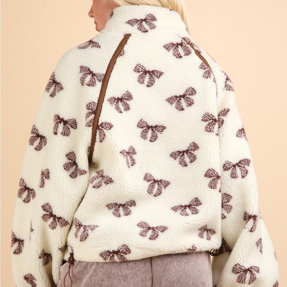 New In Bow Sherpa plus size 2X coquette - Picture 2 of 2